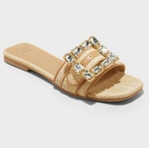A New Day Kelsey Rhinestone Buckle Slide Sandals Size Women's 8.5